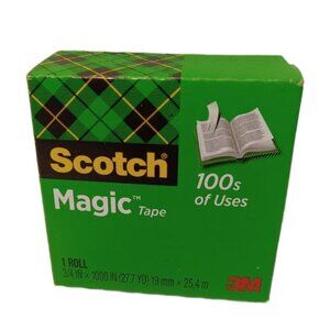 Scotch 3M Magic Tape 1 Rolls 3/4" x 800" Matte Photo Safe 100's Of Uses New